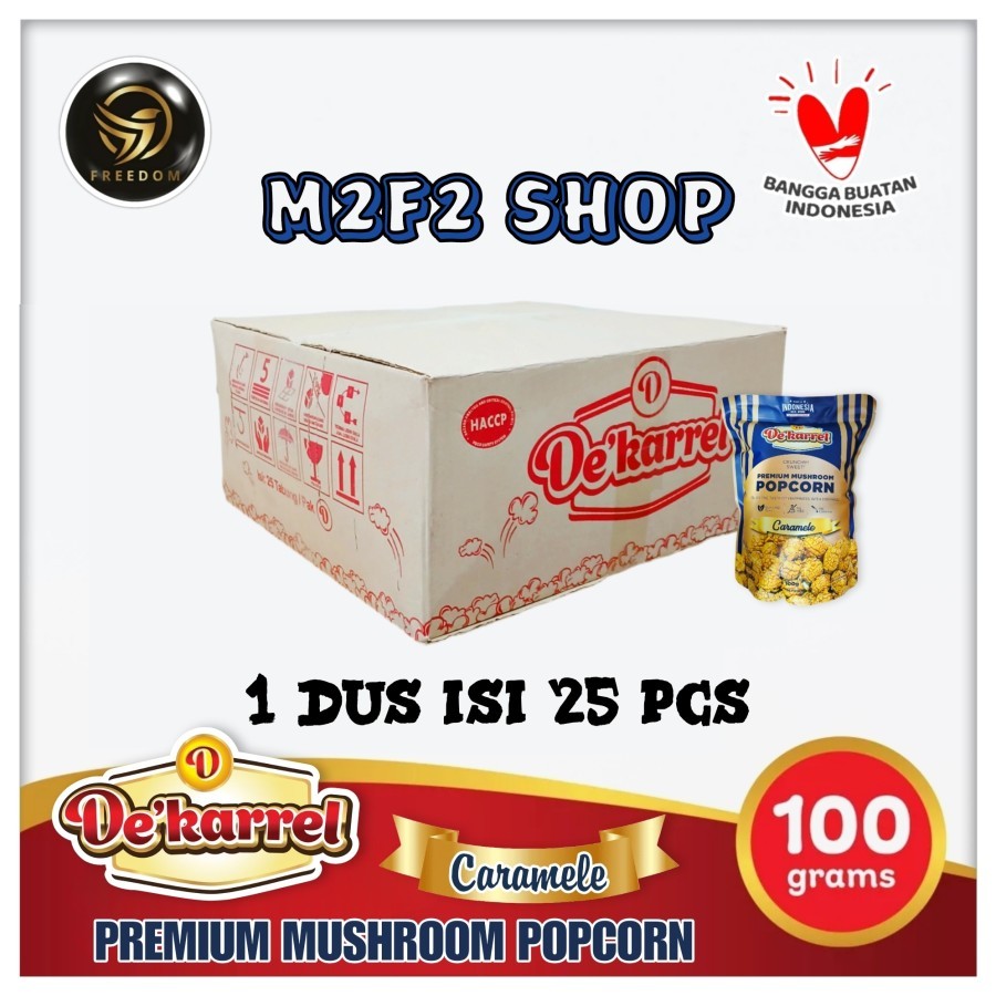 

Dekarrel Premium Popcorn Mushroom Caramele | Karamel Pouch - 100 gr (Kemasan Karton)