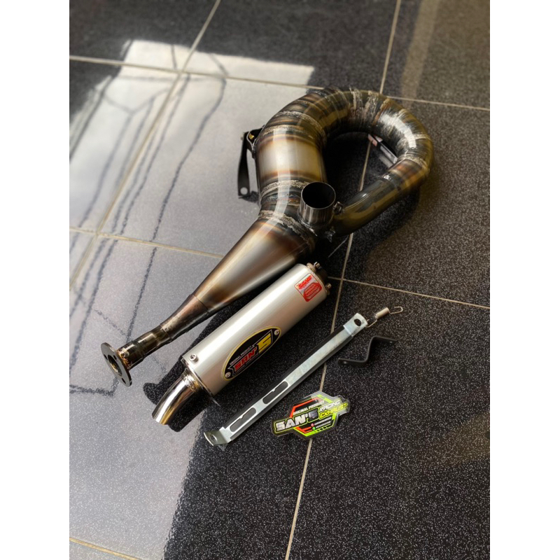 knalpot VESPA px150 series type kolong kanan tune up/ffa by san’s racing exhaust