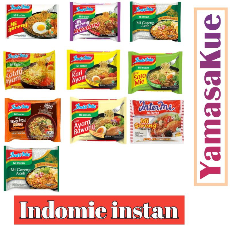 

Mie instan | INDOMIE Goreng dan kuah aneka puluhan Rasa ( ECER )