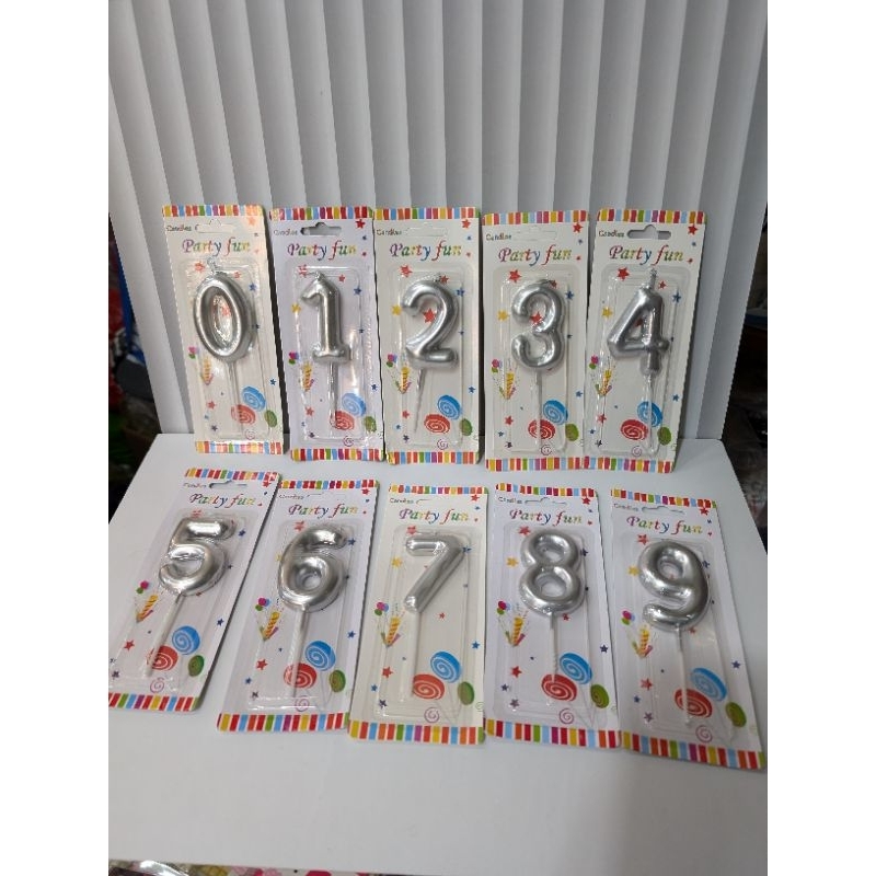 LILIN ULANG TAHUN ANGKA/ BIRTHDAY CANDLE /CANDLES ULTAH EMAS/ SILVER