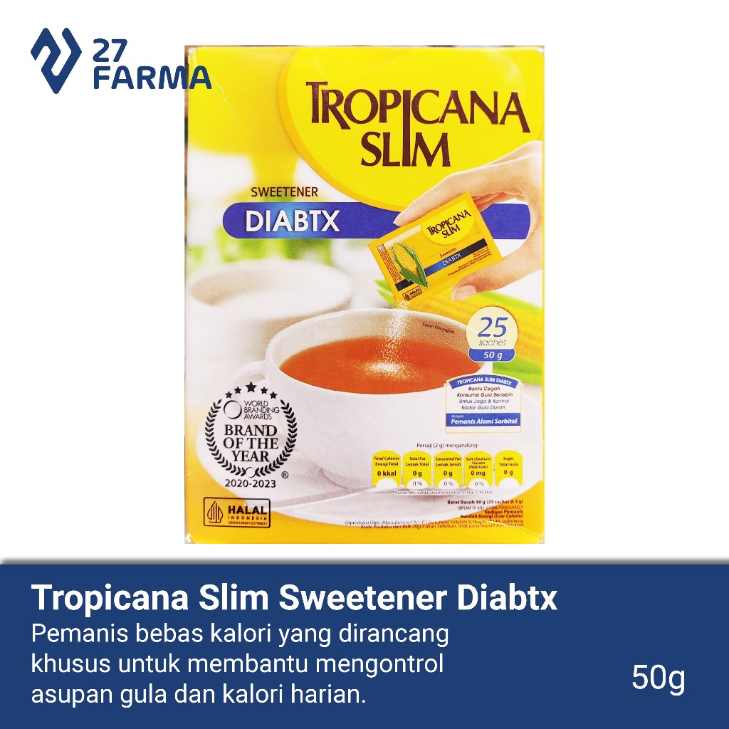 

Tropicana Slim Sweetener Diabtx 25 Sachet
