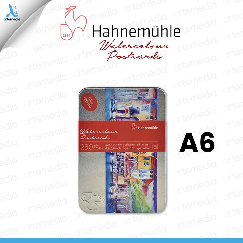 

Hahnemuhle A6 Postcard Watercolor Paper Metal Box Kertas Cat Air
