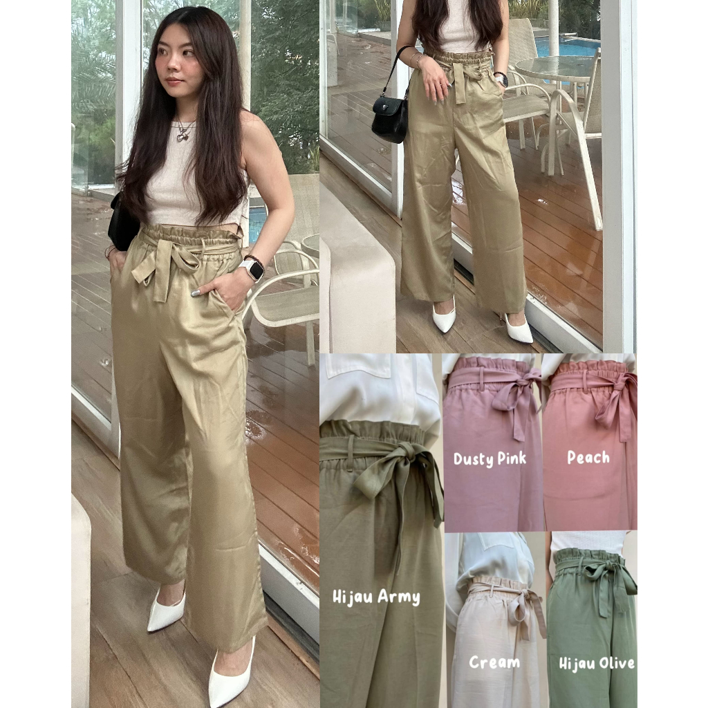 [BIG SALE] Celana Kulot Wanita [Ready Big Size] S'Oliver Drawstring Cullote Pants + Belt - 4200