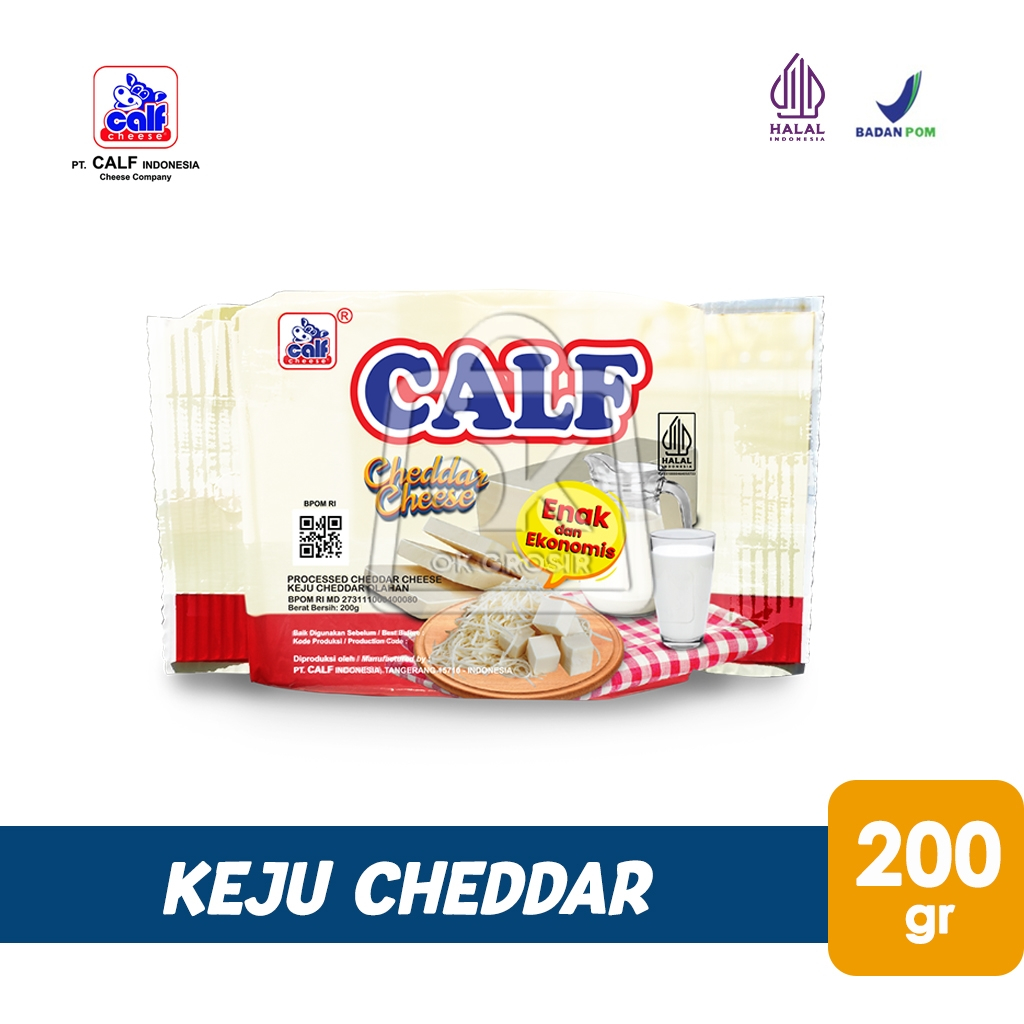 

Keju Cheddar Calf / Cheddar Cheese / Keju Serbaguna Cheesy Cheddar (200gr)