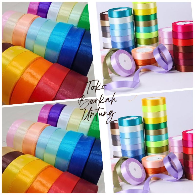 

Pita Satin 3/4 inch atau 2cm 1rol (pergulung) pita kado/ pita hampers