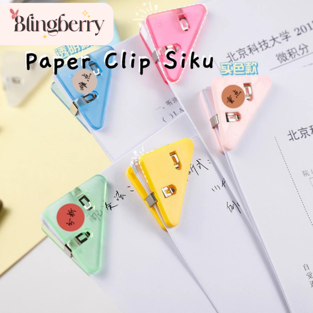 

Blingberry - Paper Clip Klip Kertas Buku Transparan Transparent Triangle Clip Stationery Office