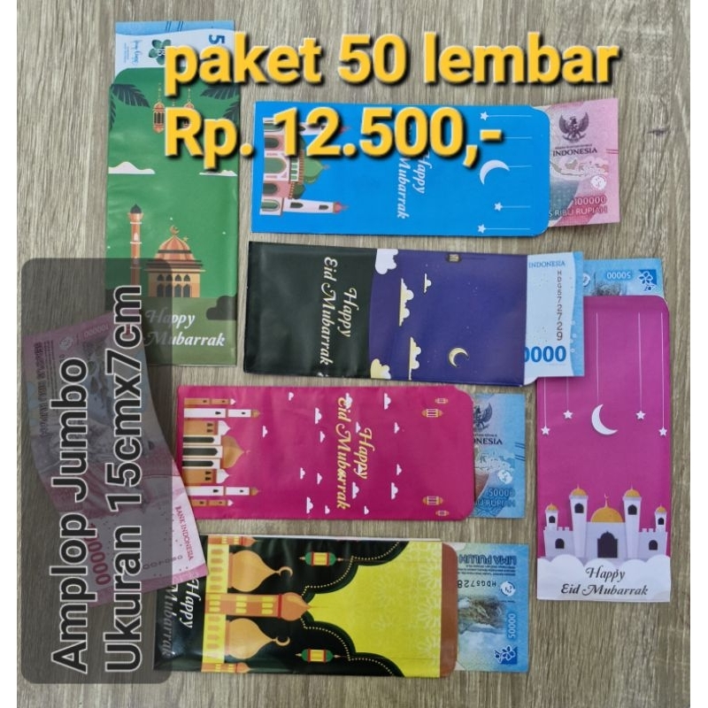 

AMPLOP LEBARAN UKURAN JUMBO PAKET 50 PCS & 100 PCS RANDOM TINGGAL PAKAI HARGA MURAH