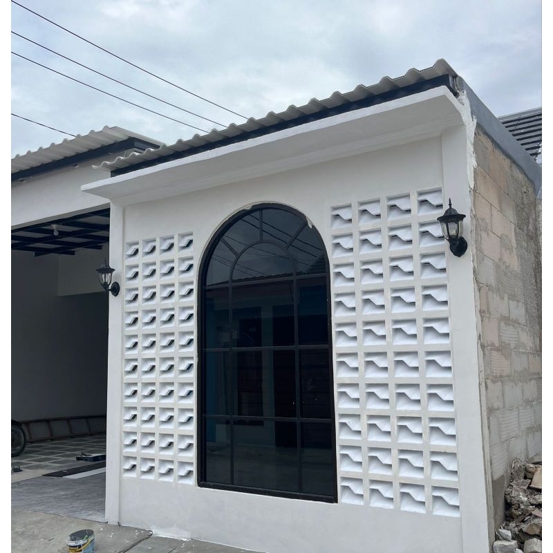 FREE PAKING KAYU JENDELA KACAMATI kusen lengkung 60×120/60x160/ 70x180/120x200 dengan ornamen