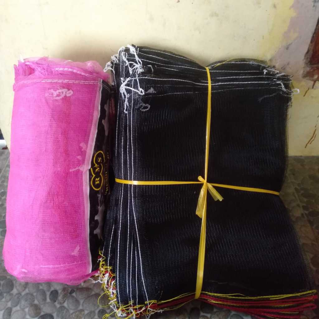 Karung BEKAS dan BARU Bungkus Kelengkeng/ Brongsong Buah/ Jaring Bungkus Kelengkeng - 1 pcs/ikat Isi