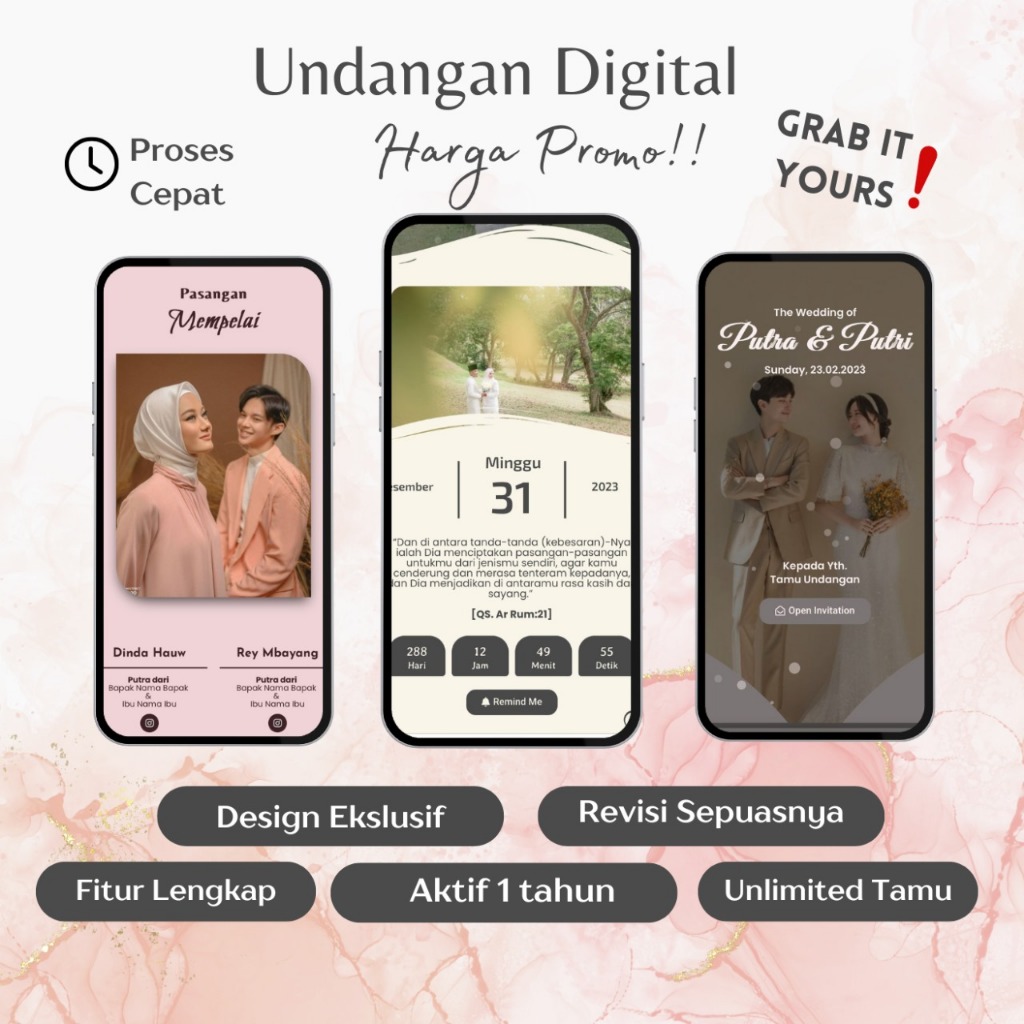 [TEMA RESPONSIF] Undangan Digital Pernikahan Online Website | Undangan Online Website | Undangan Dig