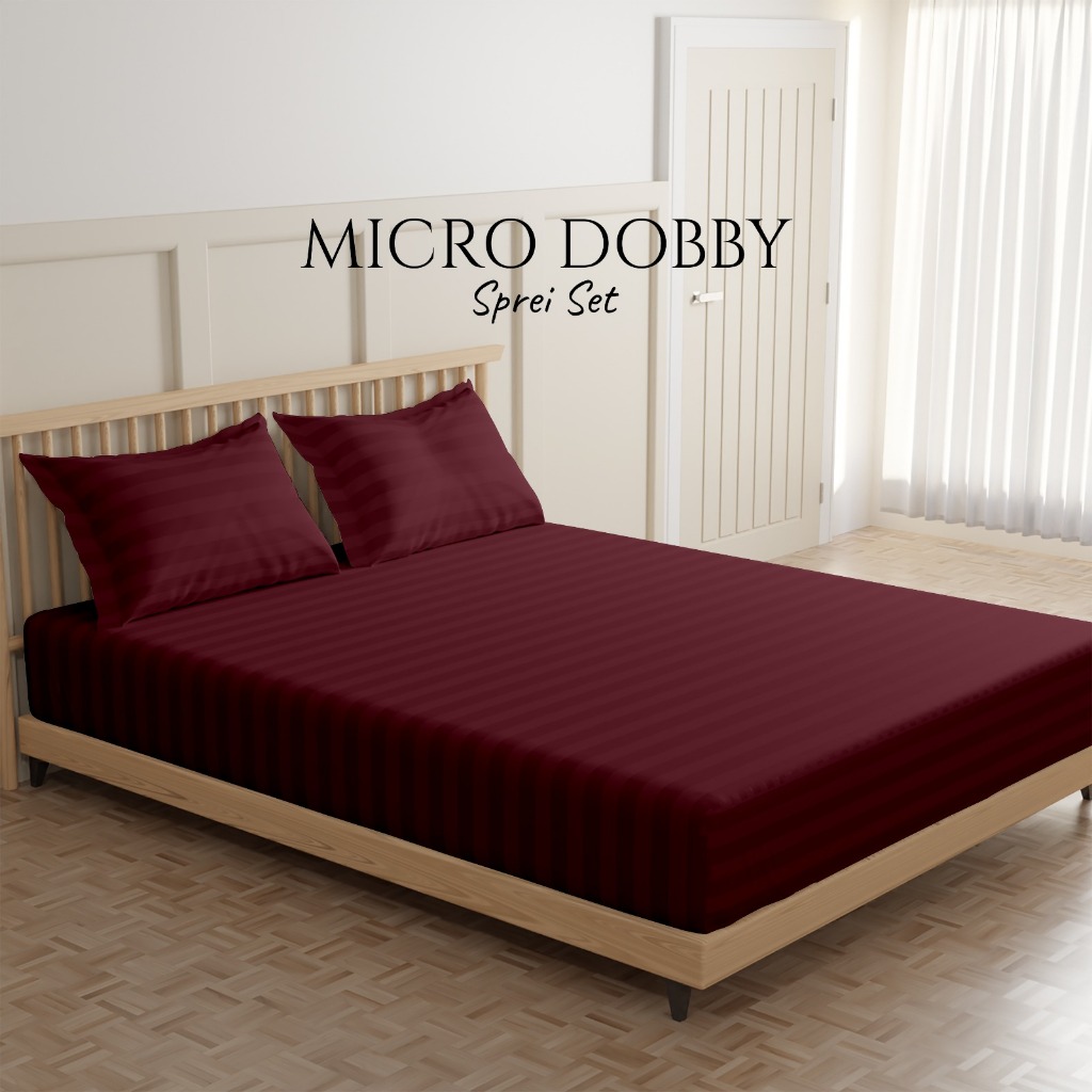 Sprei Set Katun Salur Polos Warna Aesthetic / Sprei estetik / sprei single 120x200 160x200 180x200 2