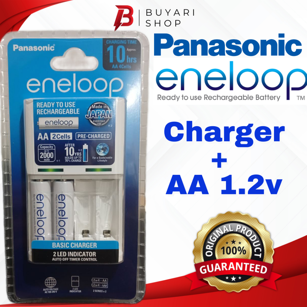Charger Baterai AA AAA ENELOOP 4 Slot GRATIS AA ENELOOP 2 PCS