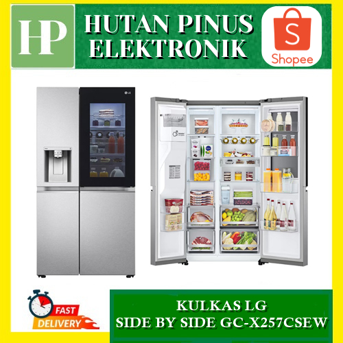 KULKAS LG GC-X257CSEW SIDE BY SIDE 674L INSTAVIEW THINQ GCX257CSEW