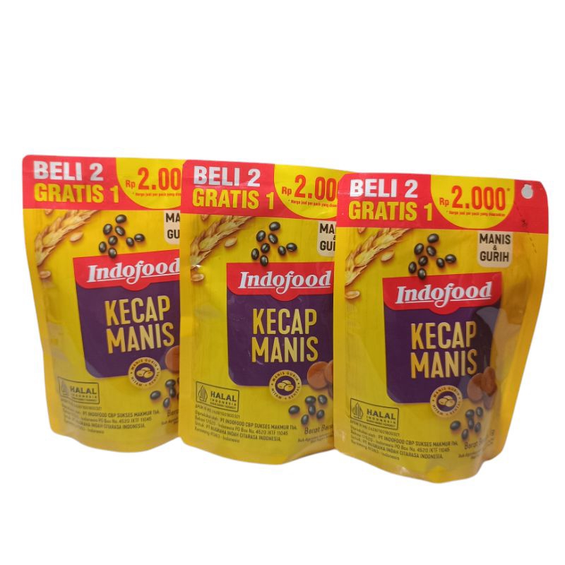 

Kecap Manis Indofood 77g Beli 2 Gratis 1