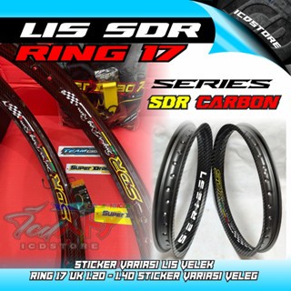 Lis Velg Variasi Carbon SDR Racing Thailand Kingu Thailand Sticker Velg Ring 17 / Sudah Satu Set Dep