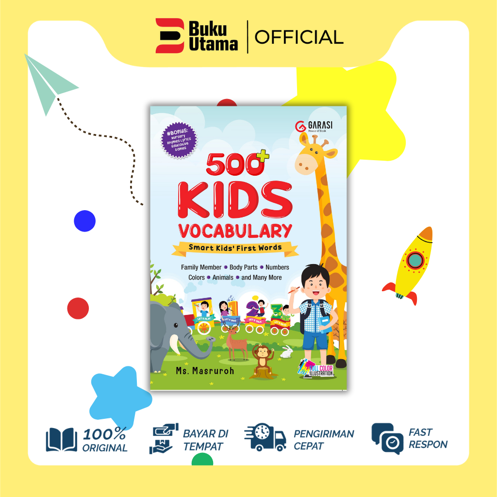 BUKU UTAMA Buku 500+ Kids Vocabulary Smart Kids, First Words