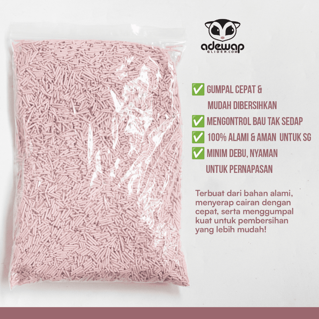 ADEWAP GLIDER Pasir Tofu 1 Liter Alas Kandang Hewan Sugar Glider