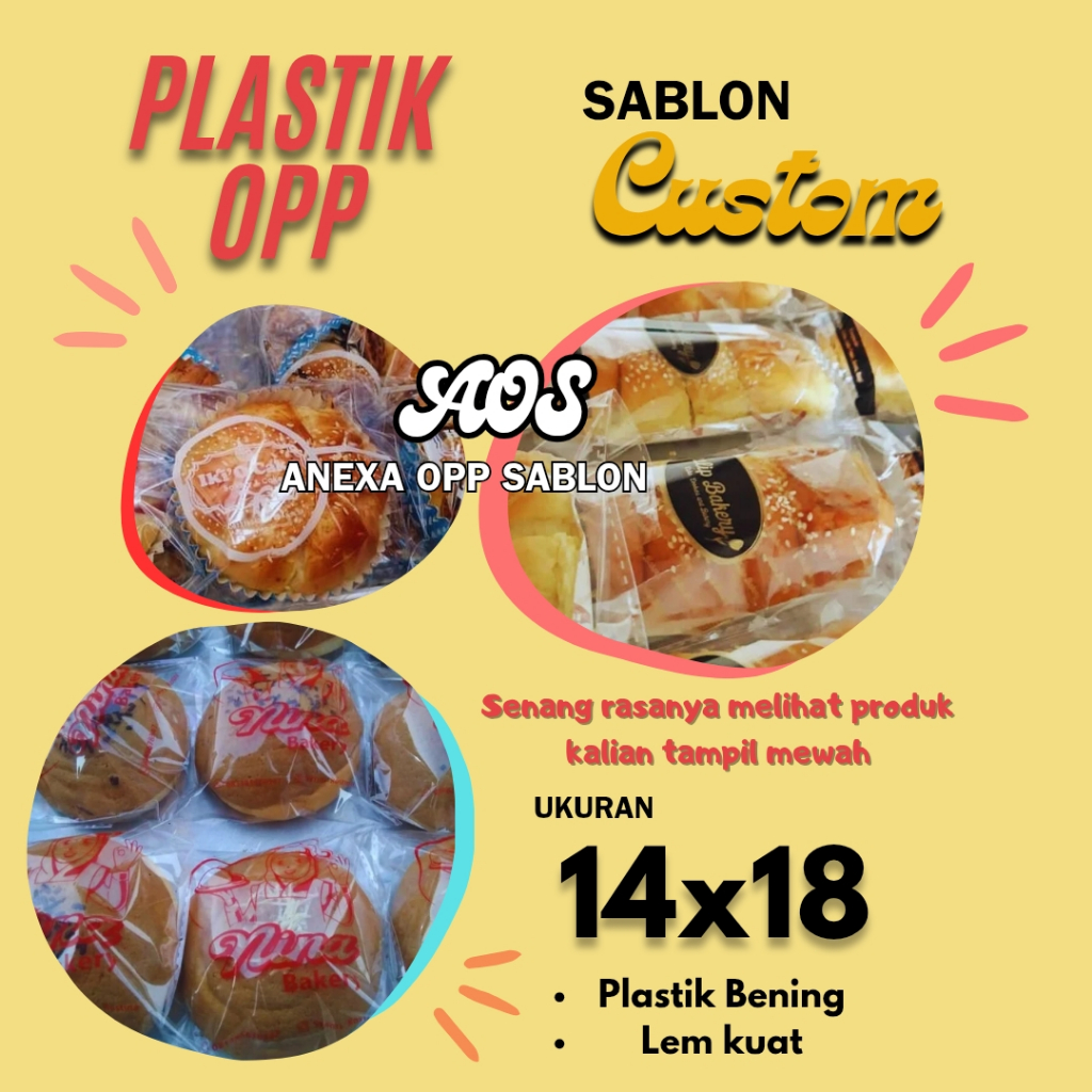 

Plastik OPP LEM 14x18 Sablon 1 warna
