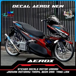 Sticker Decal Aerox Connected 155 Motif Arai Bintang Warna Hitam Full Body - Sticker Aerox Connected