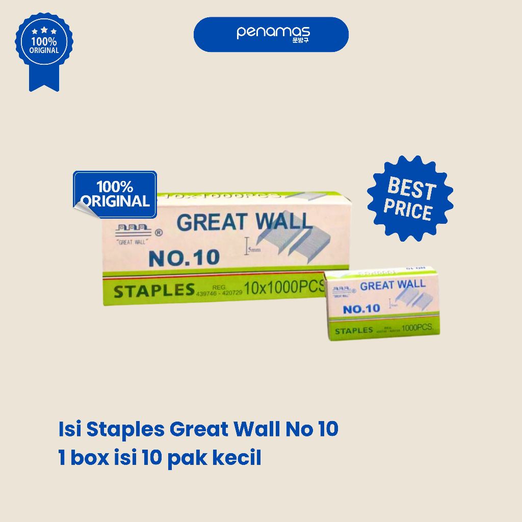

ISI STAPLES GREAT WALL NO 10 ORIGINAL / PAK