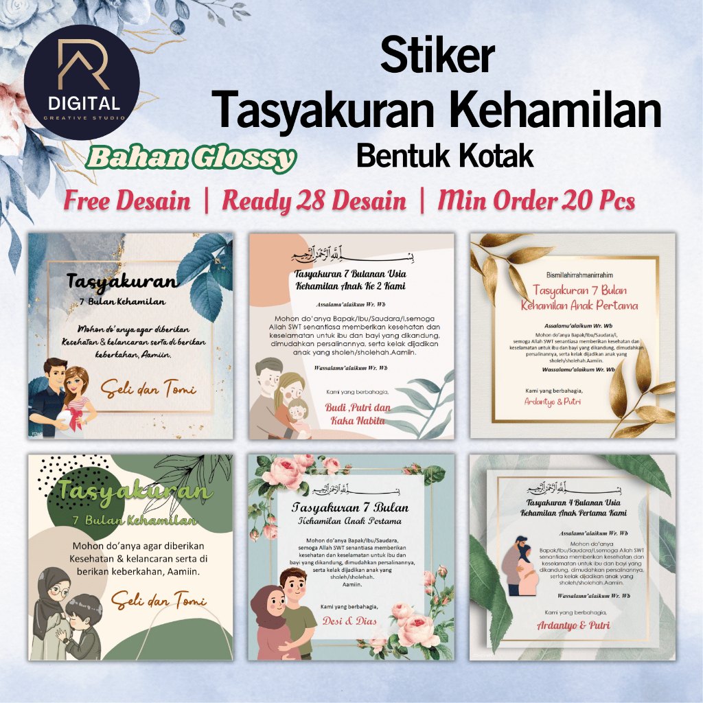 

STIKER TASYAKURAN KEHAMILAN 4/7 BULAN / STIKER SYUKURAN / LABEL STICKER SYUKURAN KEHAMILAN BENTUK KOTAK