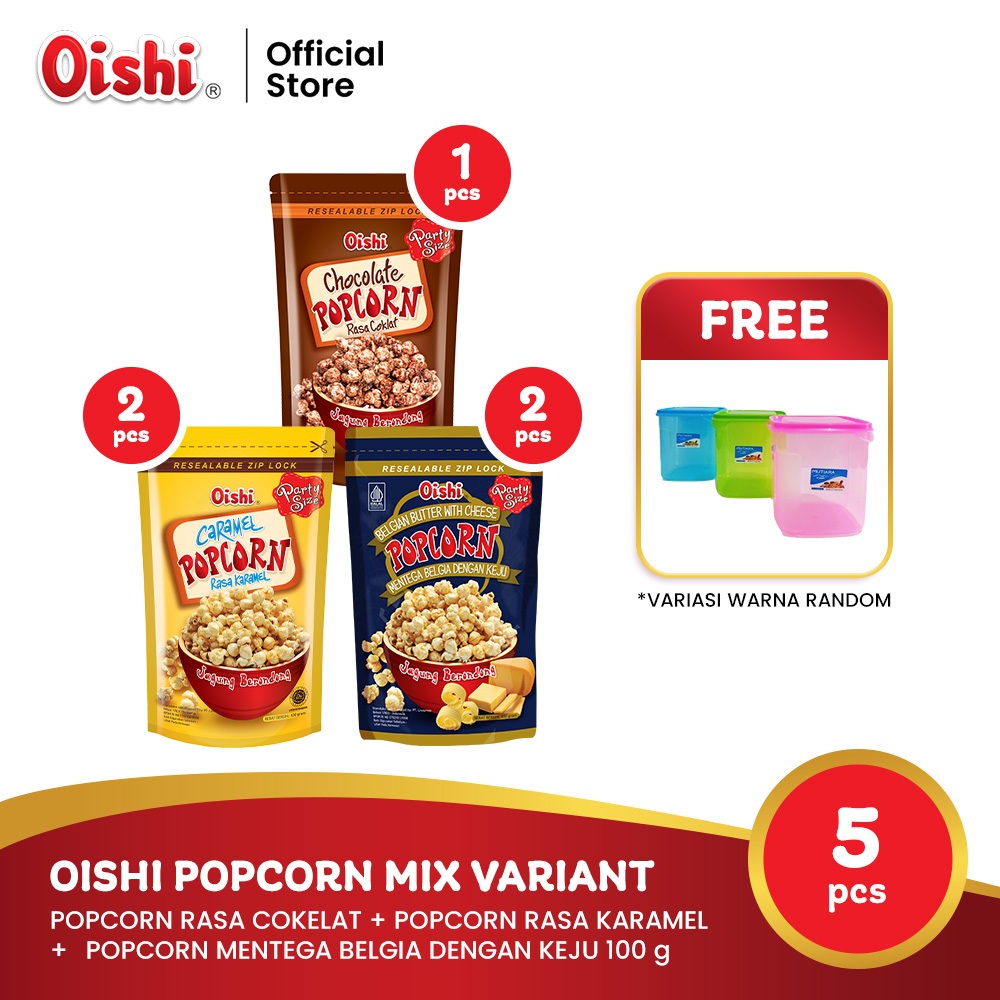 

Oishi Popcorn Mix Variant (5 pcs) + FREE Toples