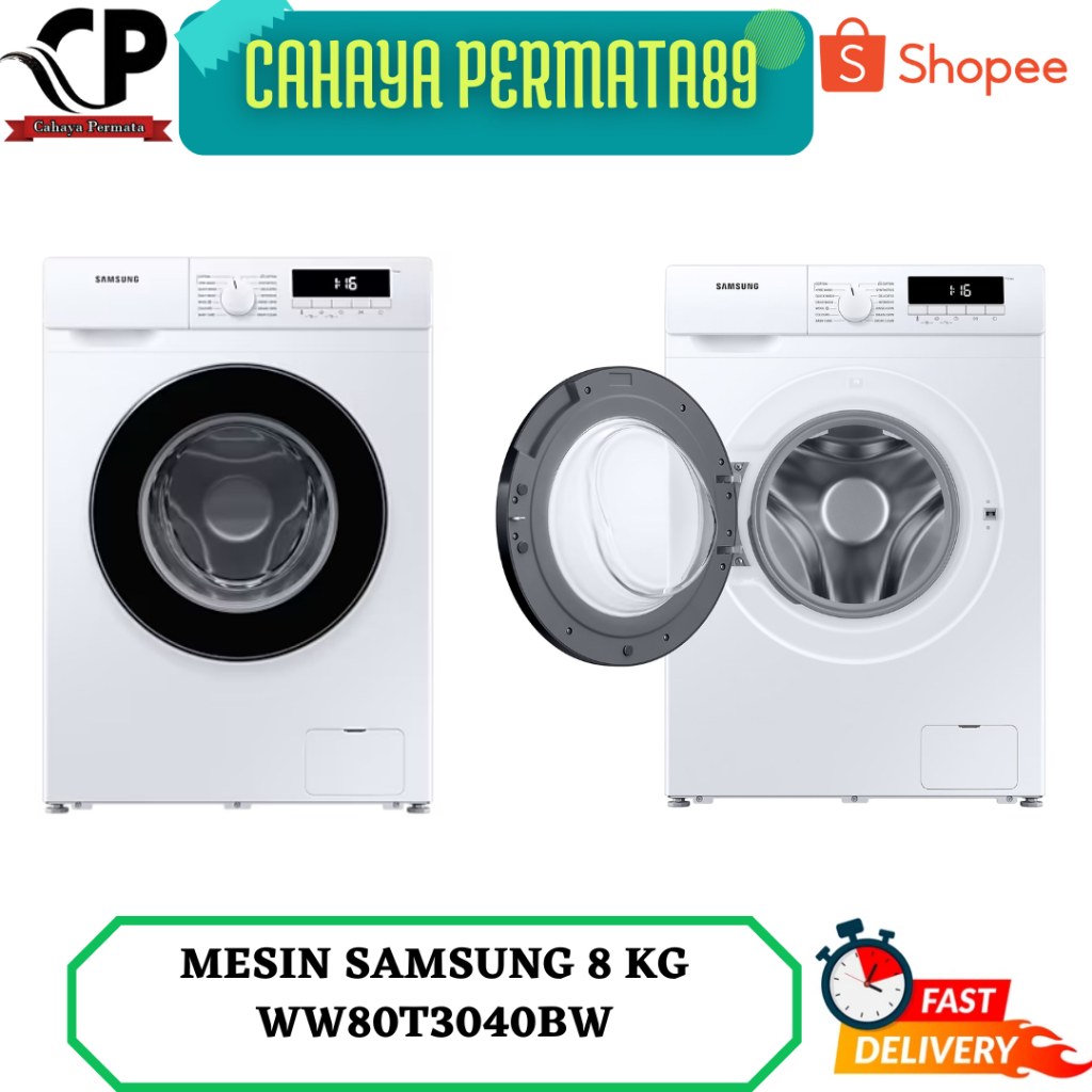 Mesin Cuci Samsung WW80T3040BW 8kg Digital Inverter Technology