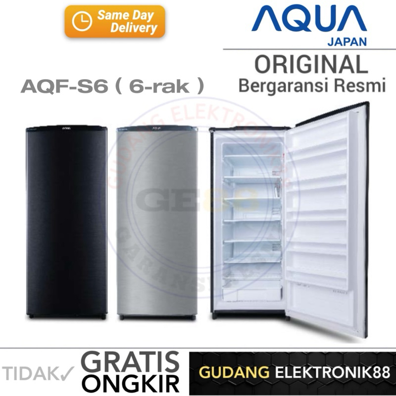Freezer AQUA 6 rak AQF-S6 Lemari Es Batu 6rak Low Watt VARIAN UKURAN AQF-S4 4 RAK Kulkas AQUA Garans
