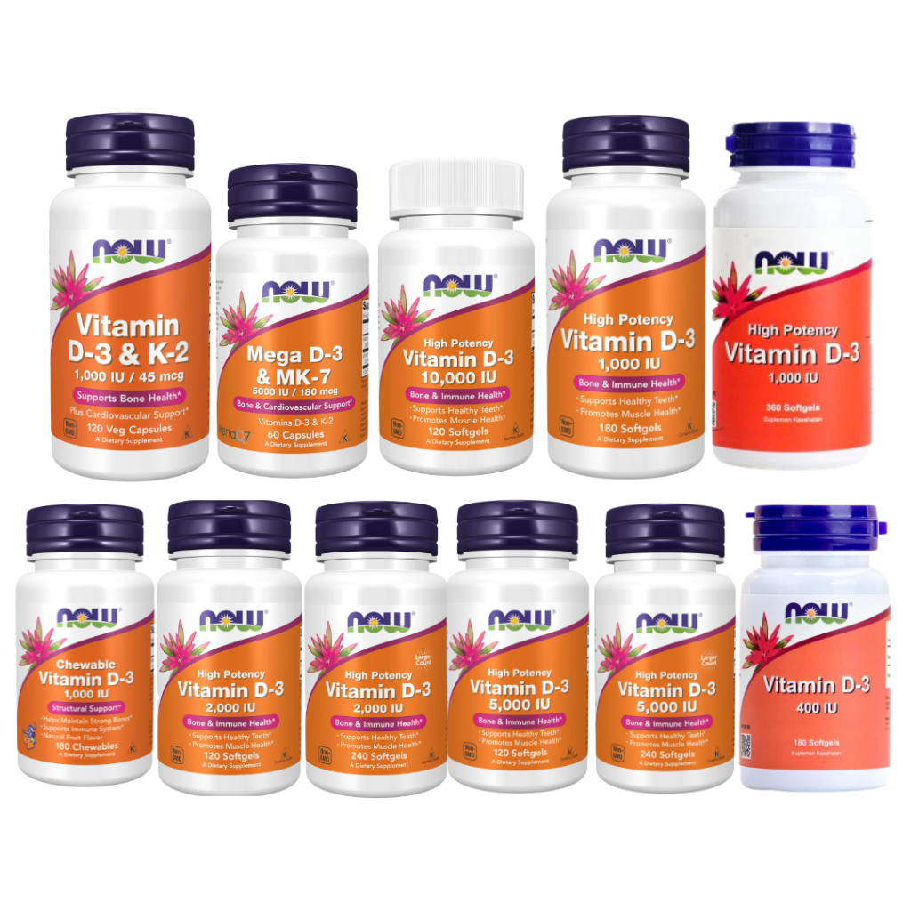New Now Foods Vitamin D3 D 3 1000 2000 5000 10000 IU K2 Mk7 400IU 2000IU