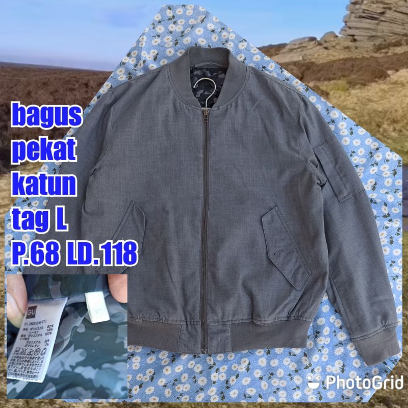 jaket work kerja casual bomber army military como gu general uniqlo