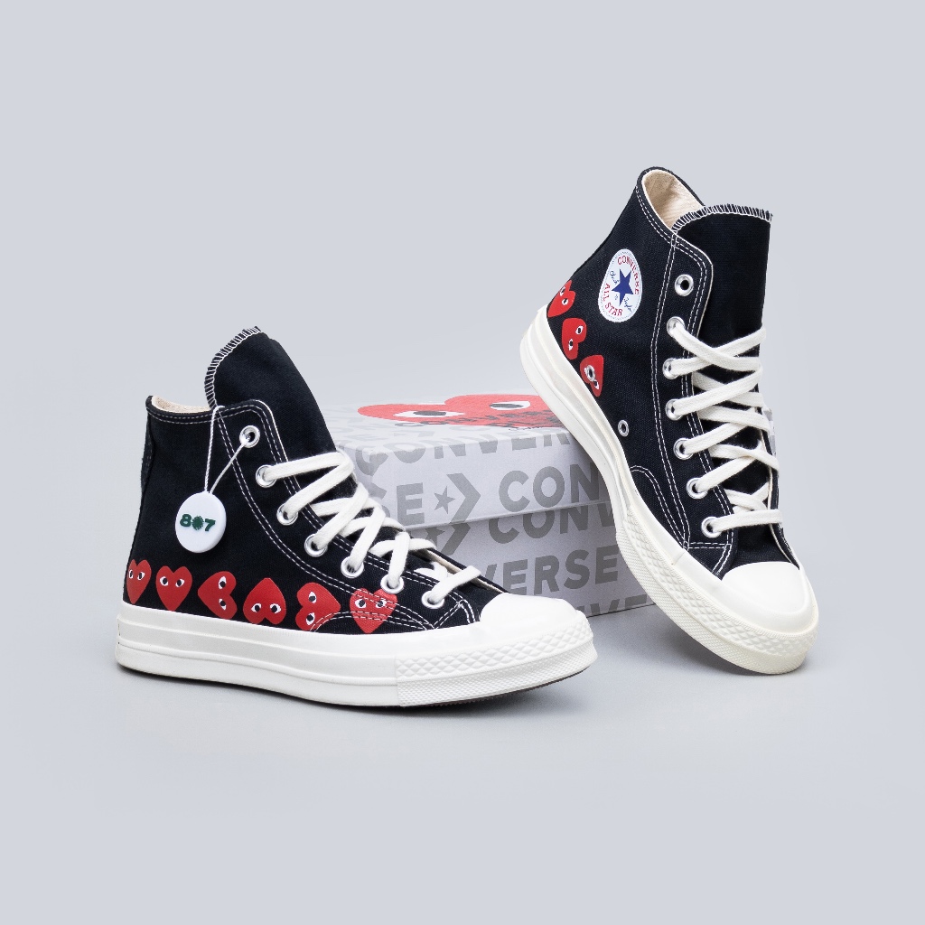 Converse CDG Play High Multi Heart Black