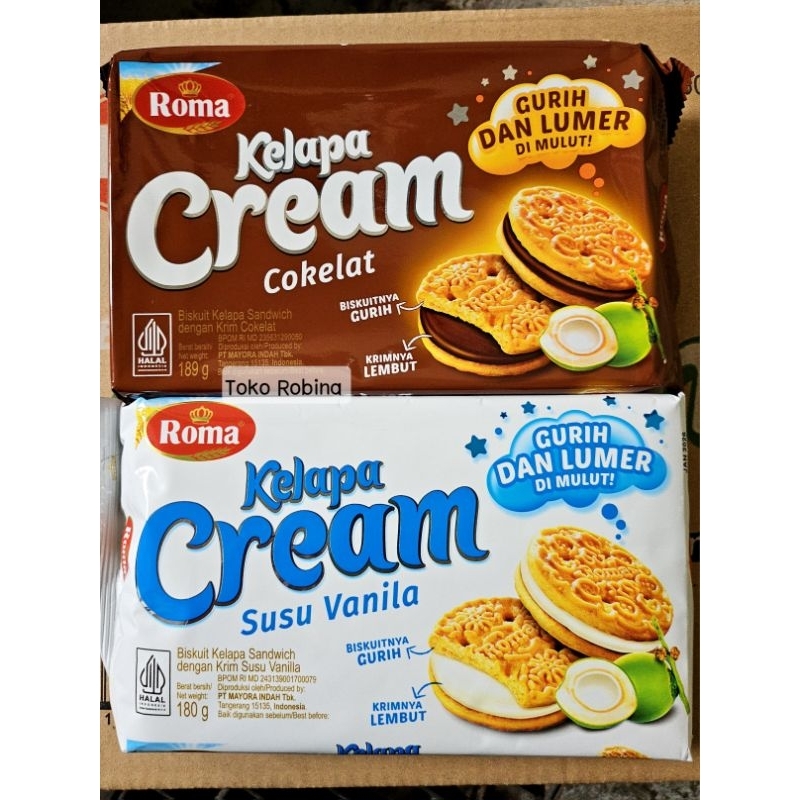 

Roma Biskuit Kelapa Cream Cokelat Susu Vanila 180 gr