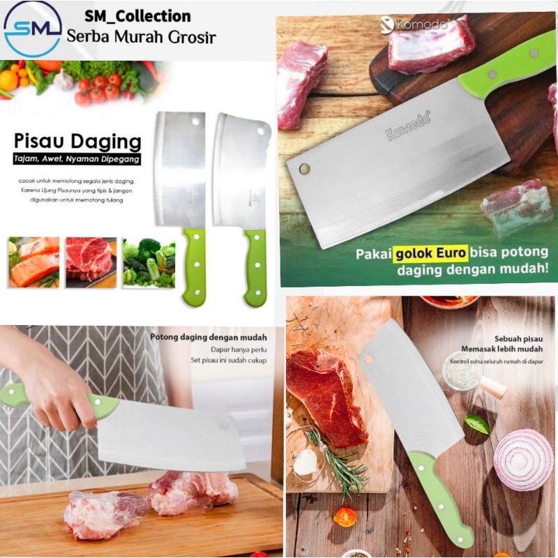 Pisau daging/pemotong daging/pisau stenlis/pisau Golok Komodo Euro