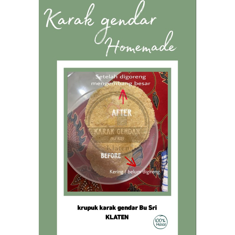 

KRUPUK KARAK GENDAR/NASI KLATEN HOMEMADE (Mentah)