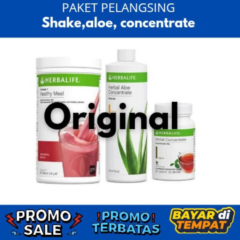 Paket Pelangsing Herbalife Shake + Aloevera + Tea Concentrate Original