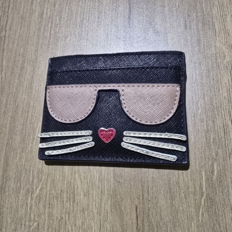 dompet kartu card holder karl lagerfeld original second warna hitam