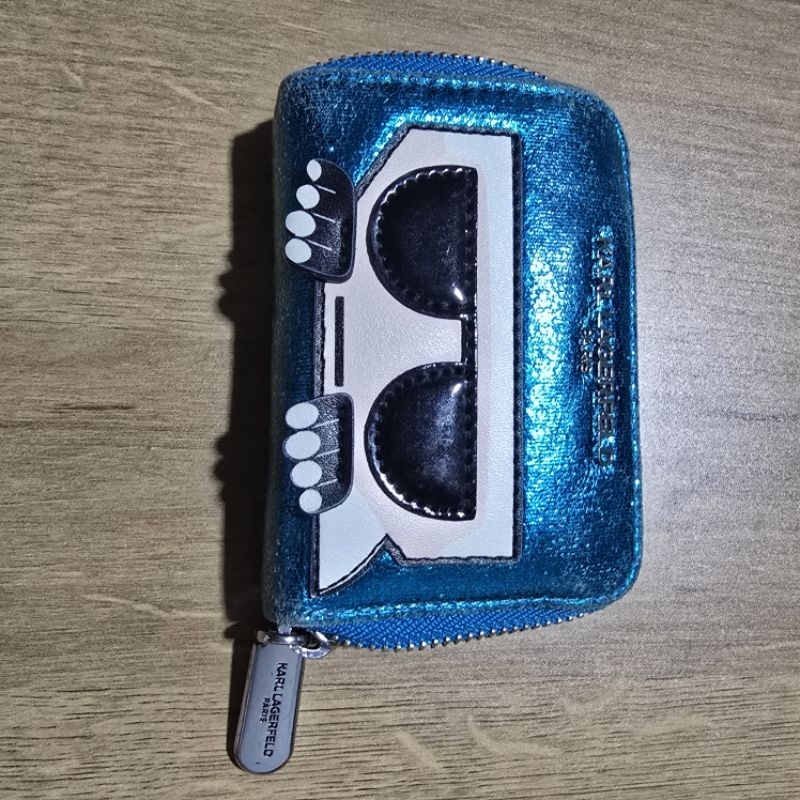 dompet kartu card holder karl lagerfeld original second warna biru