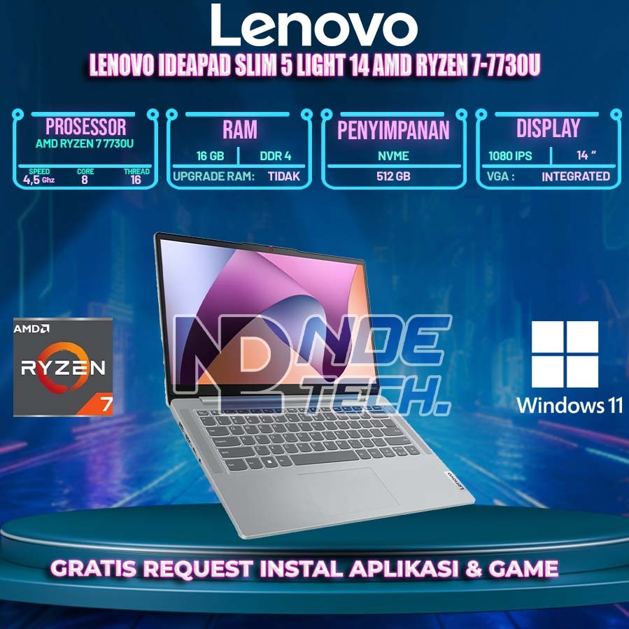 LENOVO IDEAPAD SLIM 5 LIGHT 14 AMD RYZEN 7-7730U