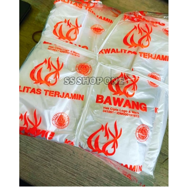 Plastik Asoy Bening Merk Bawang uk 15, Kantongan plastik murah, plastik bening