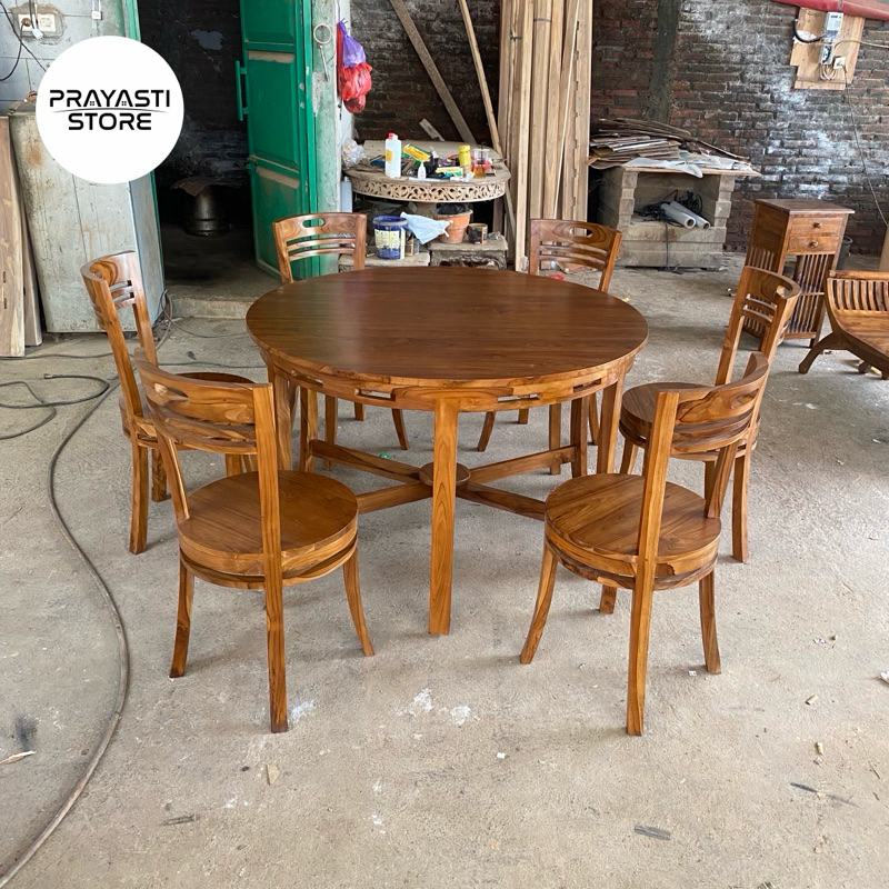 set meja makan minimalis jati meja makan bundar minimalis jati set meja makan bundar 6 kursi kayu ja