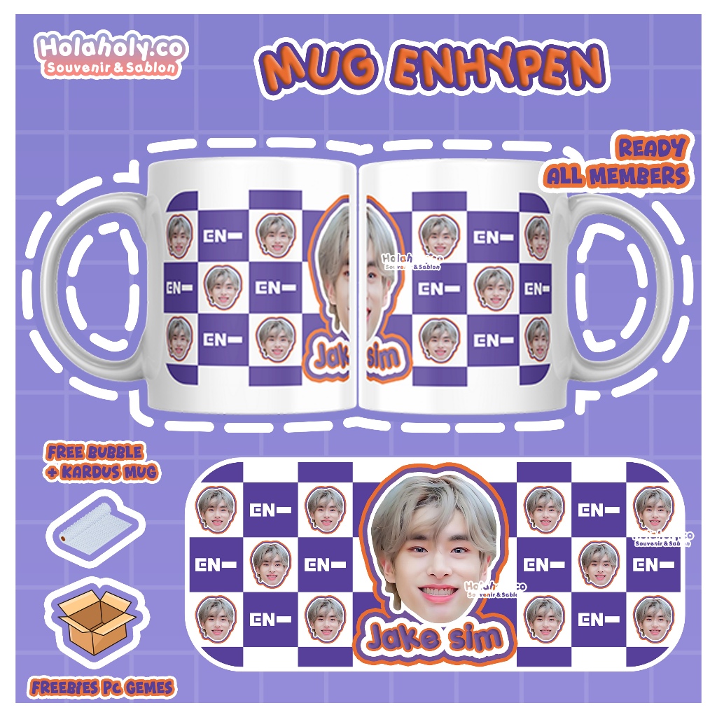 Gelas ENHYPEN Mug ENHYPEN (READY) (COD) Gelas enhy Foto gemes Fankit KPOP Hadiah Hampers