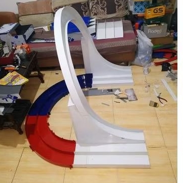 track tamiya 3jalur variasi costume rintangan tanjakan tinggi jump track lompatan