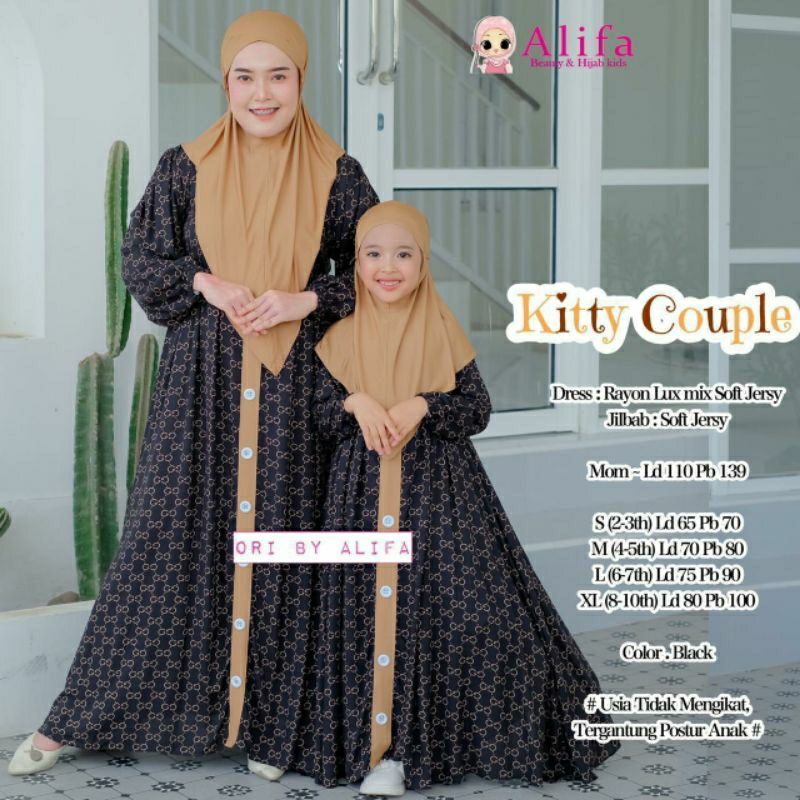 Kitty Couple Gamis Ibu dan Anak Perempuan Ori Alifa