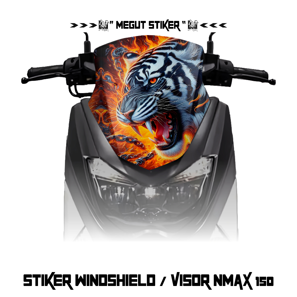 Stiker Visor Motor Yamaha Nmax Old 150 Gambar Macan (14) / Sticker Windshield Nmax 150 motorcycle