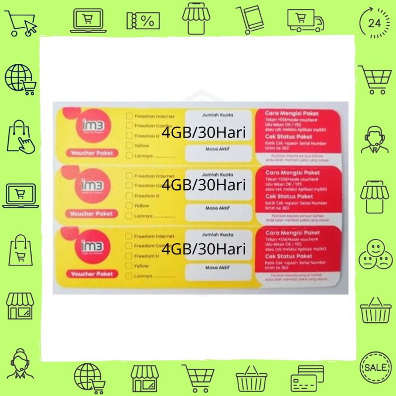VOUCHER IM3 4GB/30HARI