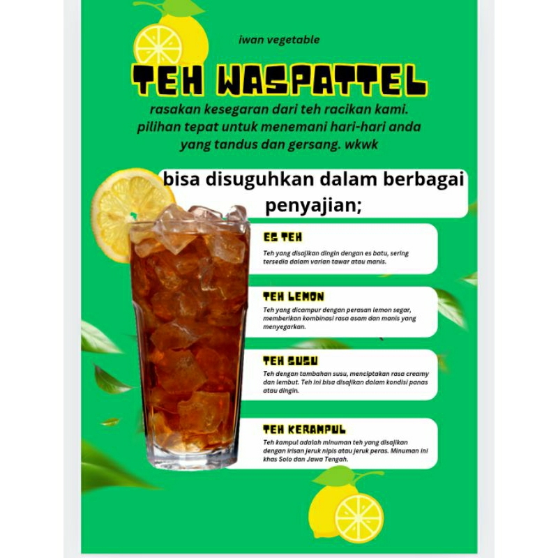 

teh / teh racikan khas solo / teh tradisional / teh legendaris / teh tubruk / teh bubuk.