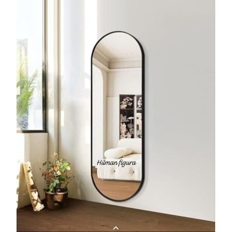 cermin kapsul oval aesthetic full body ukuran 122cm x 44cm