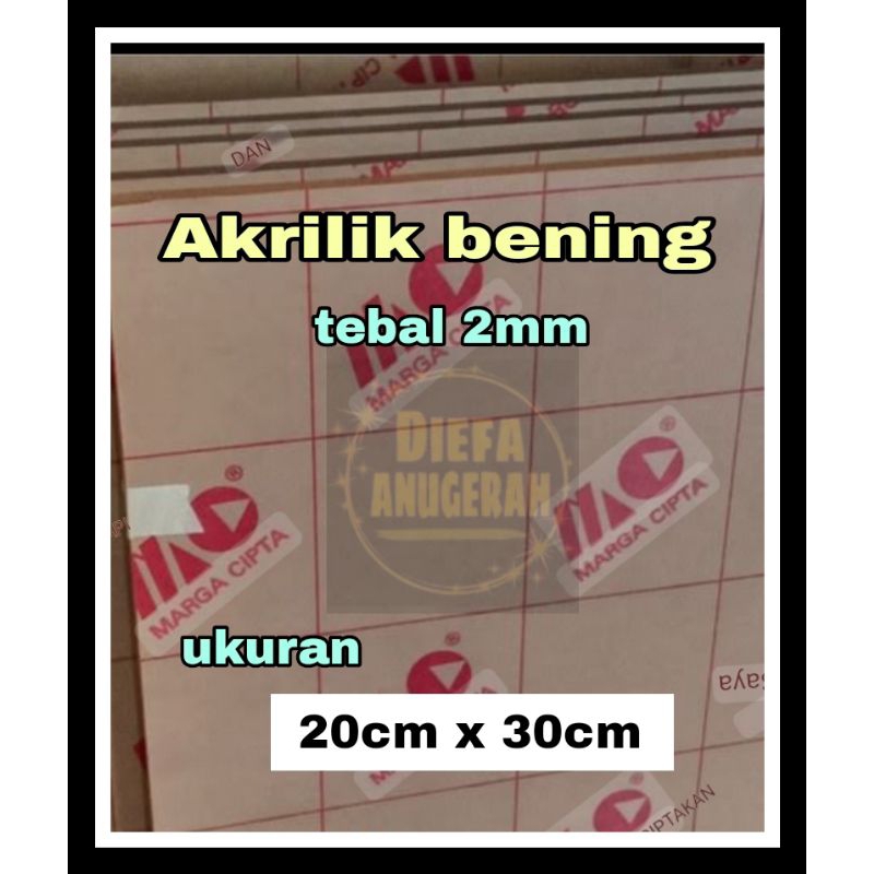 

Akrilik bening 2mm 20x30/Acrylic sheet/Acrylic potongan/Mika bening