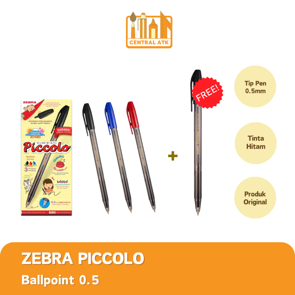 

PROMO ! PULPEN | BOLPEN PICCOLO 0.5 MURAH (4 PCS) FREE 1