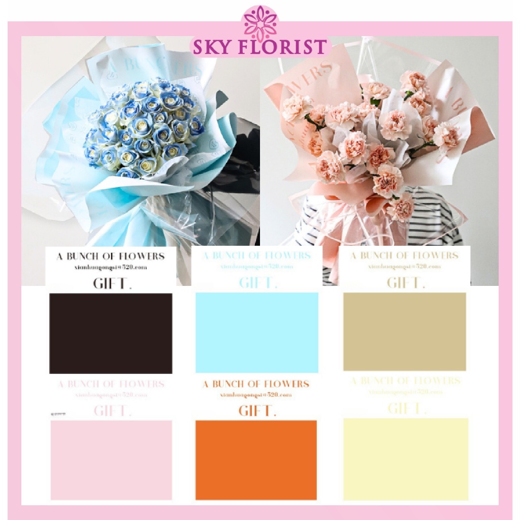 

20 Lembar Flower Wrapping Bi Color Solid Dua Warna Kertas Buket Bunga Paper Waterproof KB62